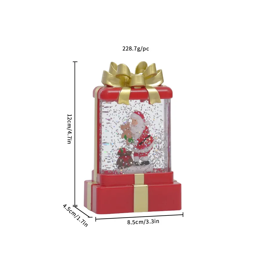 LED Resin Santa Water Injection Lantern, Glowing Tabletop Night Lamp, Christmas Window & Party Scene Decoration