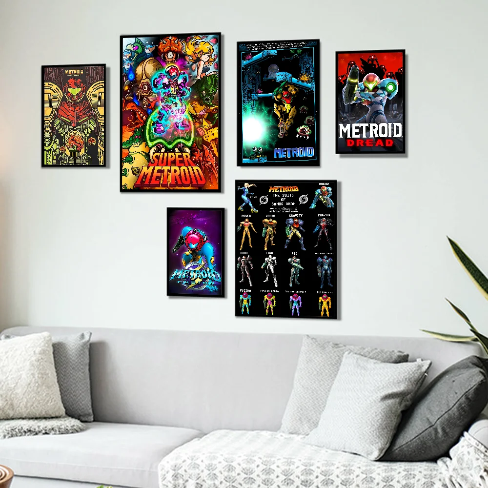 Metroid Prime Good Quality Prints and Posters Vintage Room Home Bar Cafe Decor Aesthetic Art Wall Painting