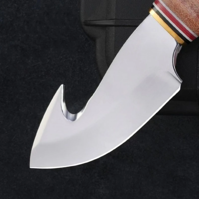 KB 1234 التكتيكية شفرة مثبتة سكين مع غمد 5Cr15MoV الصلب قسط الجلود مقبض في الهواء الطلق التخييم السكاكين بقاء EDC أداة