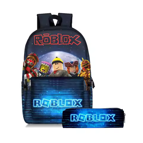 ROBLOX Backpack Pencil Case ROBLOX School Bag High Quality Student Backpacks Teenager Travel Bag Birthday Gifts