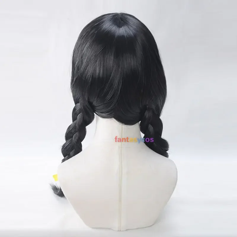 Bakemonogatari Hanekawa Tsubasa Wig Cosplay Black Braids Halloween Role Playing Hair Heat Resistant Wigs + Free Wig Cap