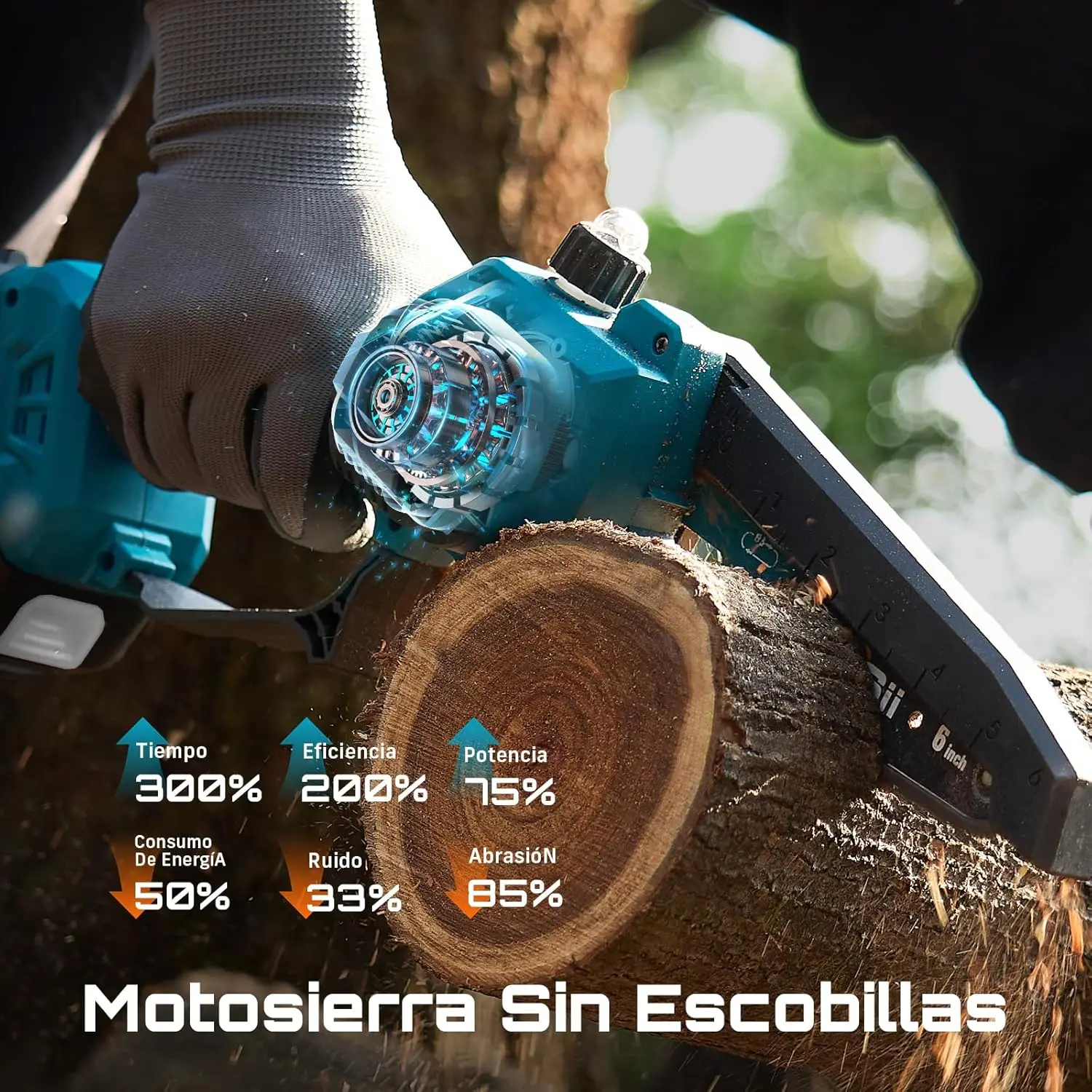 Seesii Palo telescopico senza spazzole 6 '' Motosega elettrica 3-IN-1 Sega ad alto ramo Strumento di potatura da giardino per Makita18V Batteria pin