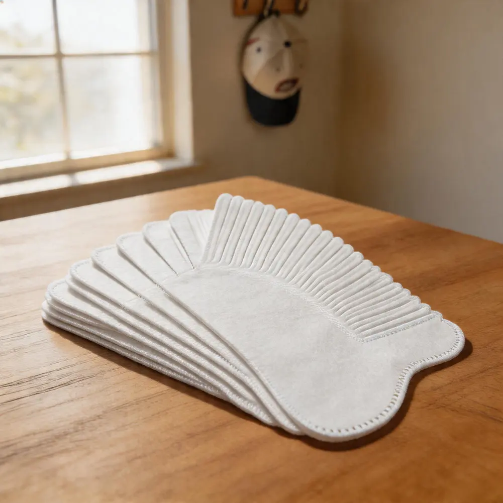 Disposable Sweat Absorbing Collar Pads For Shirts And Hat Brim Pads For Sweat Protection White Non Woven Fabric Hygiene Guards