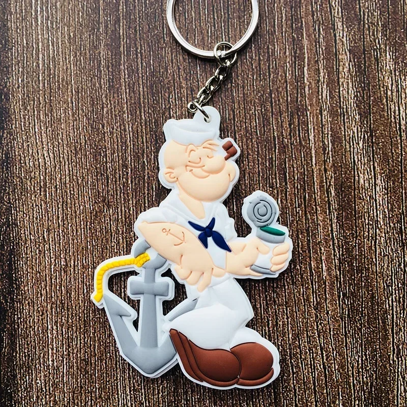 Hot Sale Popeye Sailor Cartoon PVC Key Chain Olive Oyl Bobbi Fashion Classic Anime Children\'s Favorite Childhood Gifts Key Ring