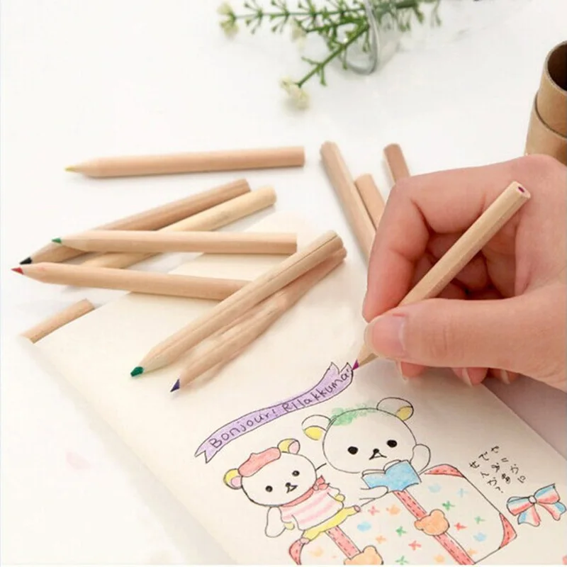 Wooden Colored Pencil Set with Sharpener erasable color pencils for kids Drawing Painting Crayons artist Stationary School tool