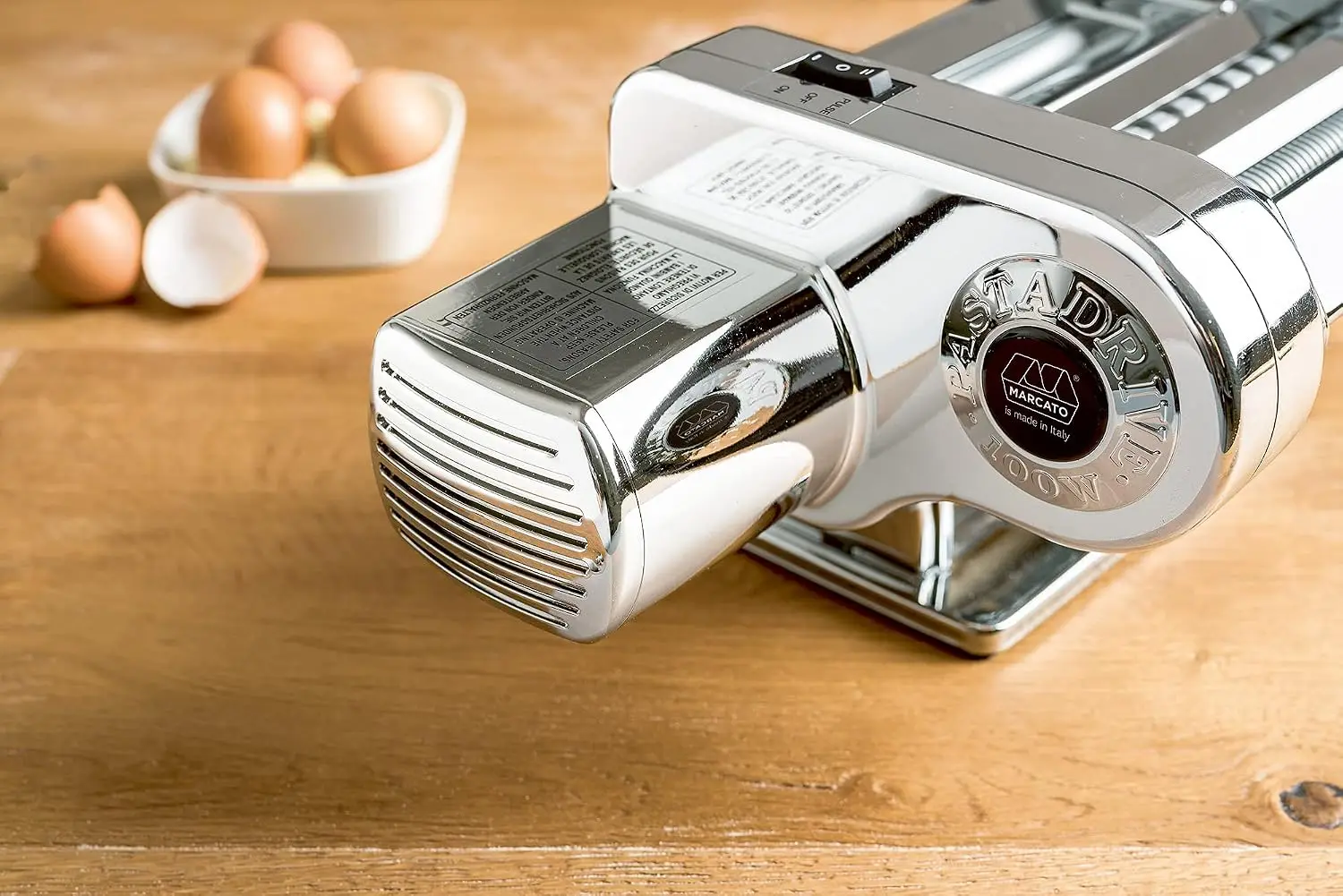 Made in Italy Pastadrive 110W Electric Pasta Machine, Chrome Steel. Compatible with Atlas & Ampia Machines and Marga Mulino