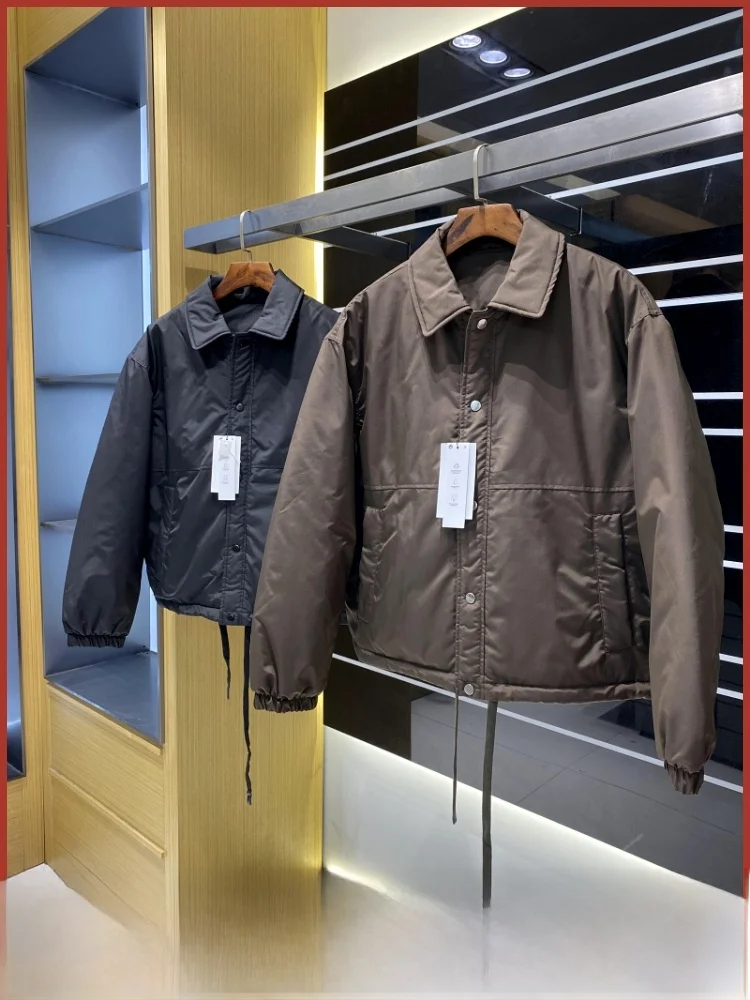 

Теплая мужская хлопковая ткань из технической ткани, свободная посадка, новая зимняя верхняя одежда, модная молодежная одежда с длинным светом, полиэфирная начинка