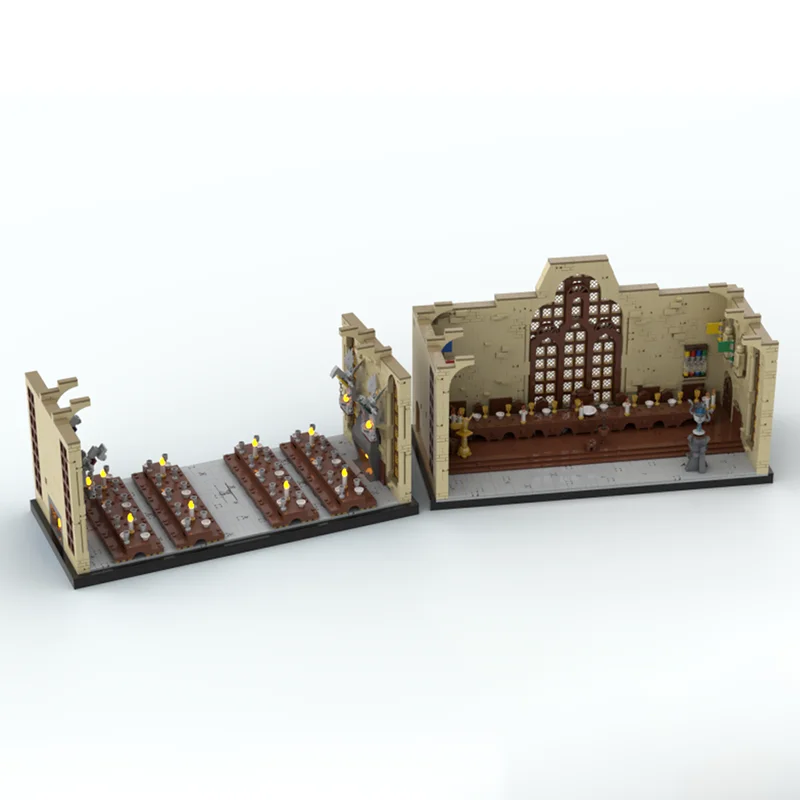 نموذج الفيلم الشعبي Moc اللبنات القاعة العظيمة (الجزء 2) نموذج الطوب لتقوم بها بنفسك تجميع لعبة البناء عطلة هدية عيد ميلاد