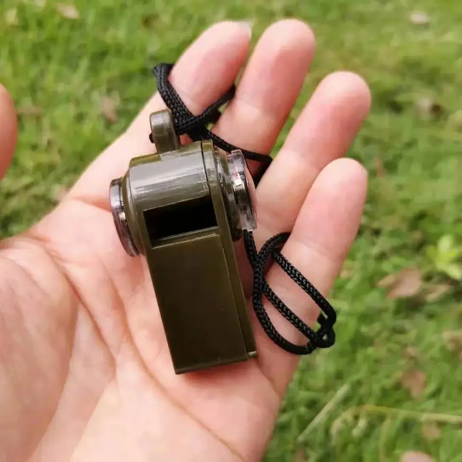 3 in 1 Emergency Survival Whistle Compass Thermometer Referee Cheerleading Whistle Camping Hiking Outdoor Multifunction Whistle