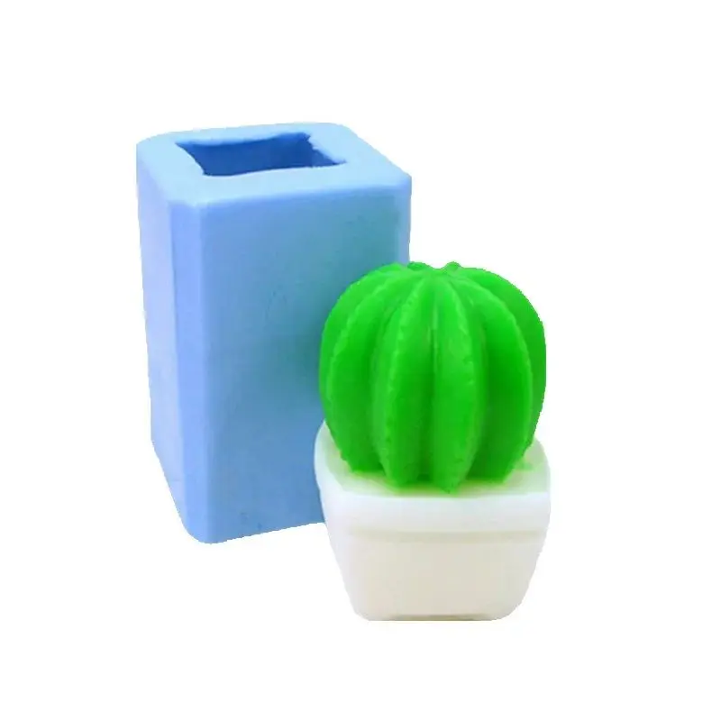 

3D Cactus Shaped Handmade Soap Mold Silicon Plant Candle Mould Rubber Chocolate From Of Cake Silicone PRZY Eco-friendly 001