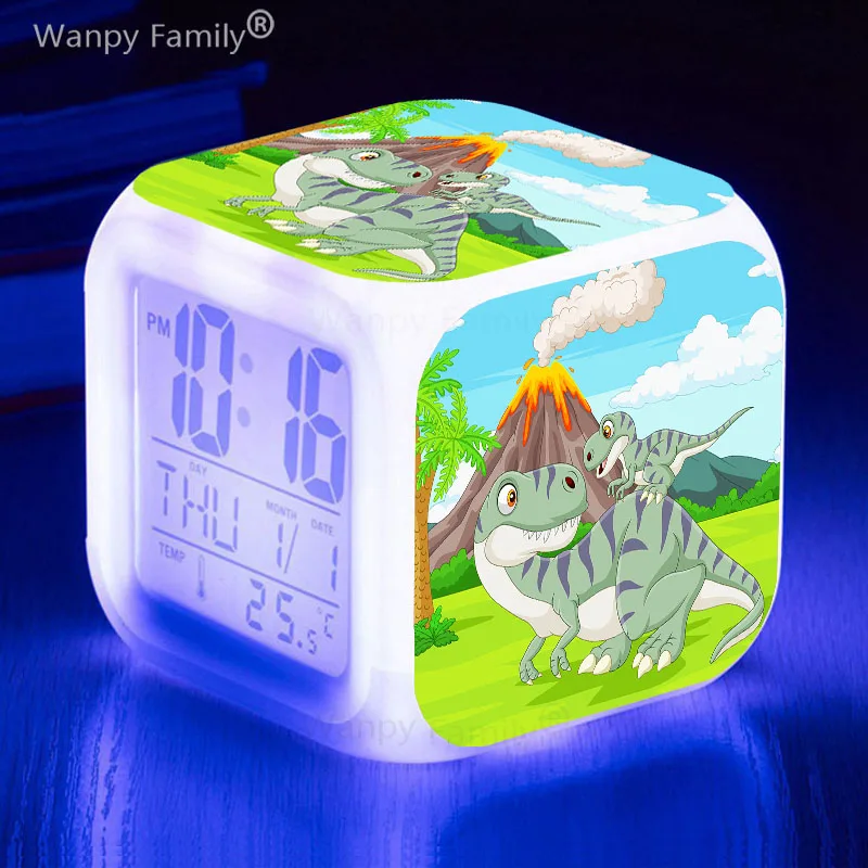 Детские настольные часы с мультяшным динозавром Юрского периода Детские настольные часы с мультяшным динозавром Юрского периода