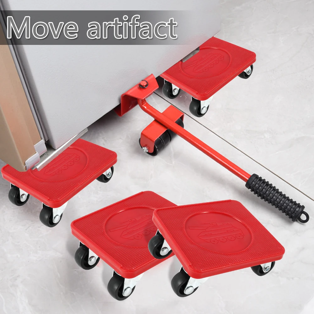 Portable Furniture Mover Set Heavy Duty Lifter Transport Tool Labor-Saving Moving Wheel Lifting Moving Furnitu Helper Roller Bar