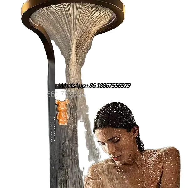 

Multifunctional Rainfall Waterfall Shower Column LED Shower Panel Bathroom Shower Mixer Set