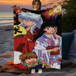 Inuyasha Cartoon Printing blanket Large Sofa Soft Warm Flannel Throw Blanket Camping,Outdoors,Picnic,Travel,Airplane Blanket.