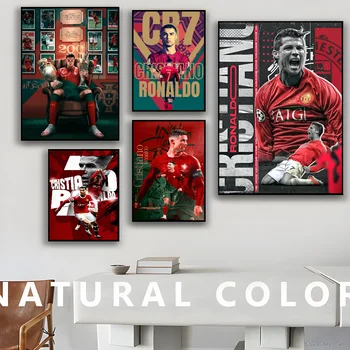 C-Cristiano R-Ronaldo CR7 Classic Vintage Plakaty HD Jakość Wall Art Retro Plakaty do dekoracji ścian w domu