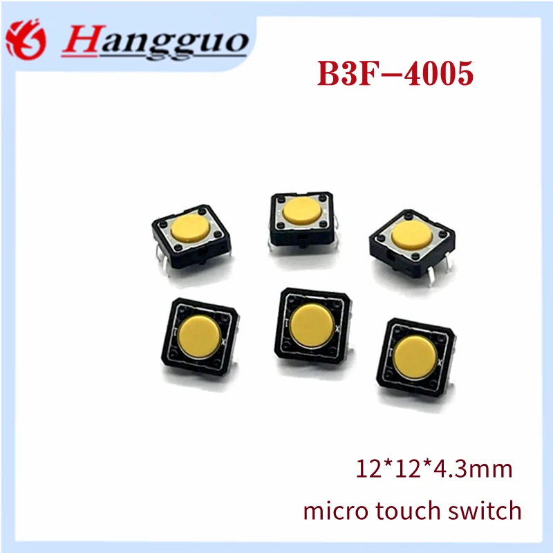 1-50PCS/Lot Original B3F-4005 12*12*4.3mm micro touch switch Elevator switch button 4 pins B3F-4005