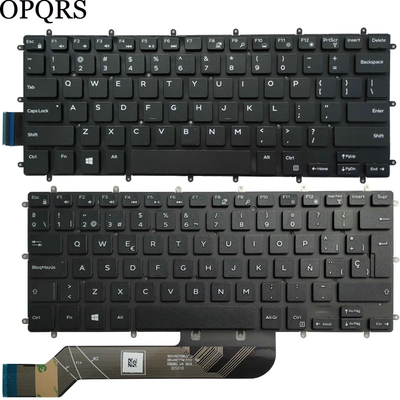 Russian/US/Spanish keyboard For DELL inspiron 7370 7373 7570 7573 7472 7572 Vostro 14 5468 5471 Latitude 13 2 IN 1 3379 3490