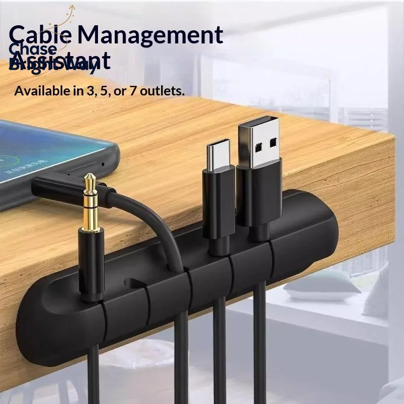 Non-Slip Cable Organizer Tangle-Free Cord Clip for Phone Charging Data Wire Management Car Desk Home Travel