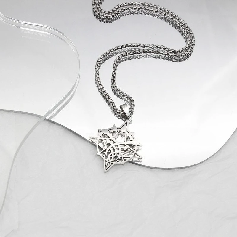 Fool's Holy Emblem Lord of The Mysteries Necklace Klein Cat Logo Pendant Titanium Steel Peripheral  Two-Dimensional