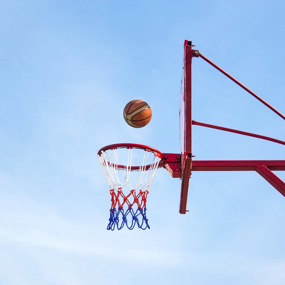 Basketball Net Outdoor Sports Basketball Hoop Net Standard Basketball Hoop Basket All-Weather Tri-Color Sports Entertainment