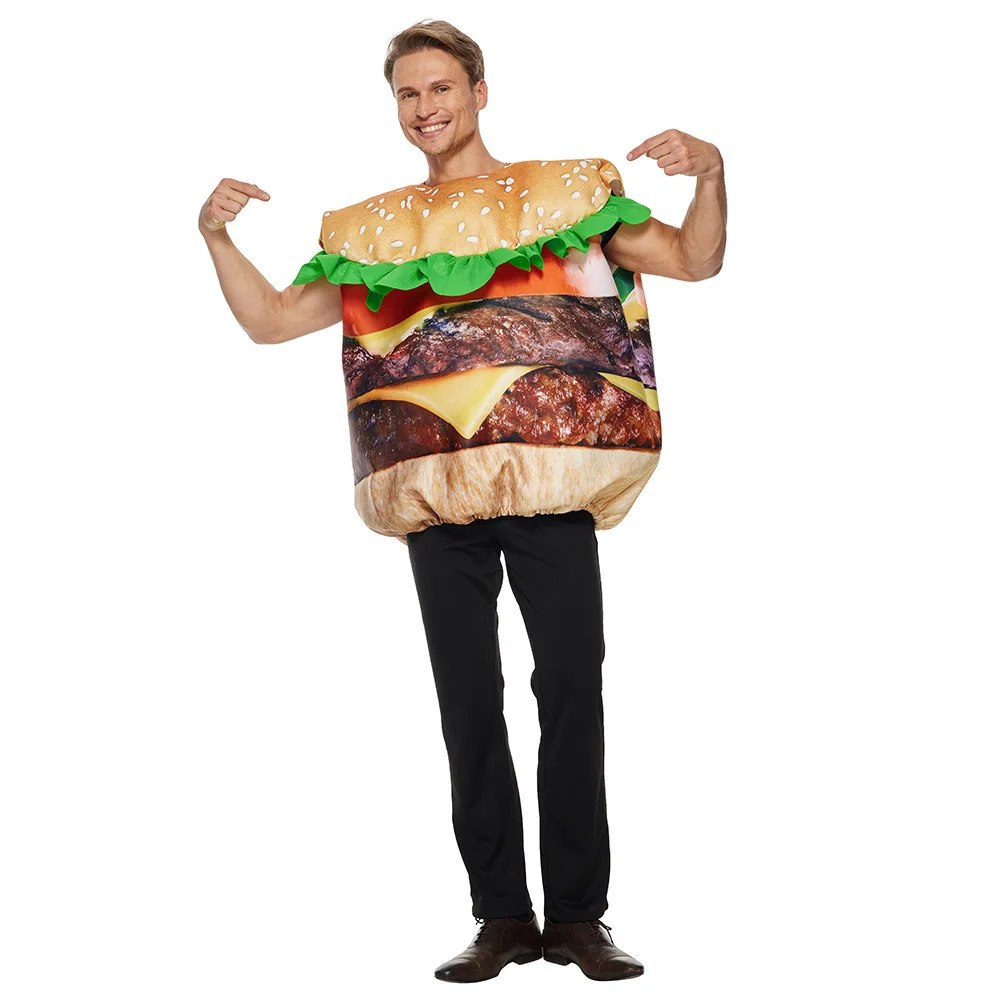 Disfraz de actuación de hamburguesa de ternera para adultos, nueva esponja Cosite, objeto Real, disfraz de actuación de Halloween, Sta étnico para mujer...
