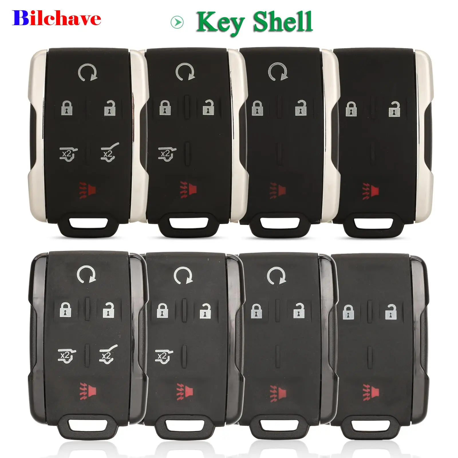 

jingyuqin 3/4/5/6 Buttons Fob Remote Car Key Shell For Chevrolet Colorado Silverado Suburban GMC Canyon Sierra Yukon 2014-2019