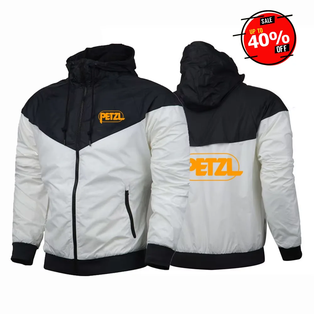 2025 primavera otoño hombre PETZL vida pared escalada impresión ocio Color sólido empalme chaqueta Popular transpirable protector solar abrigo fino