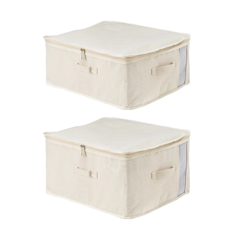 

New Product Foldable Ziplock Fabric Clothes Blankets Quilt Storage Bags Storage Bag Organizers With Clear Window