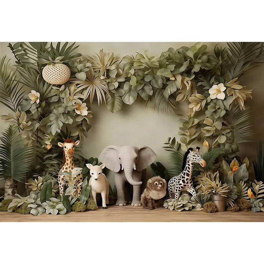 Avezano Photography Background Tropical Jungle Newborn Photo Backdrop Baby Shower Wild One Birthday Party Decor Photo Studio