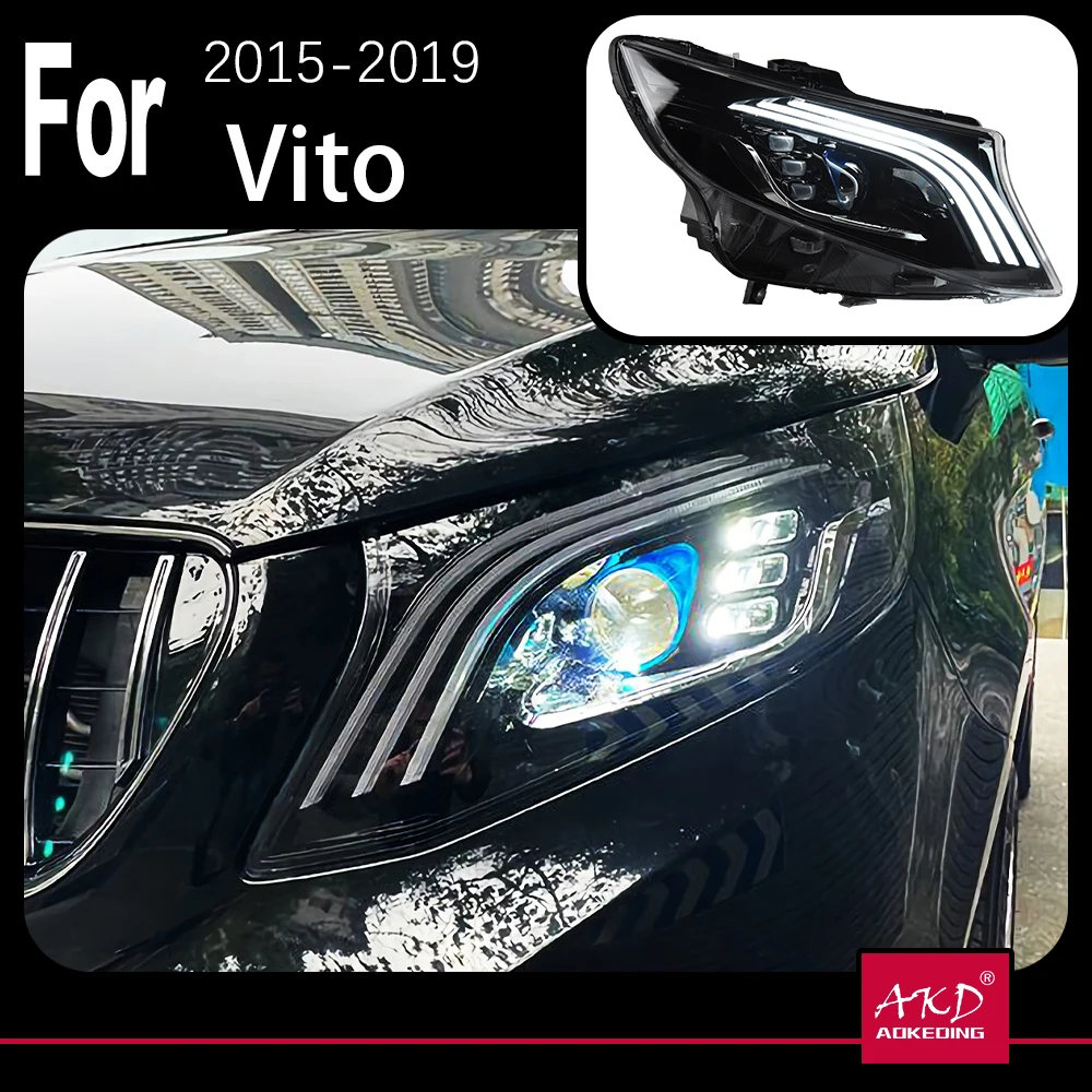 AKD Car Model Head Lamp for Benz Vito Headlights 2015-2019 New Vito V260 LED Headlight LED DRL Hid Bi Xenon Auto Accessories