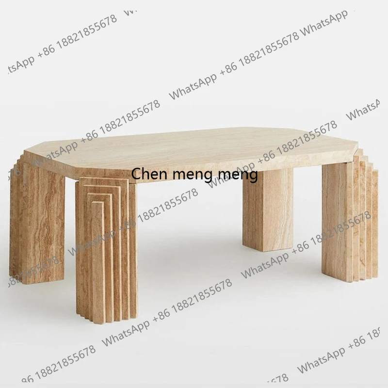

Wabi Sand Wind Natural Travertine Coffee Table Modern Simple Home Living Room Coffee Table