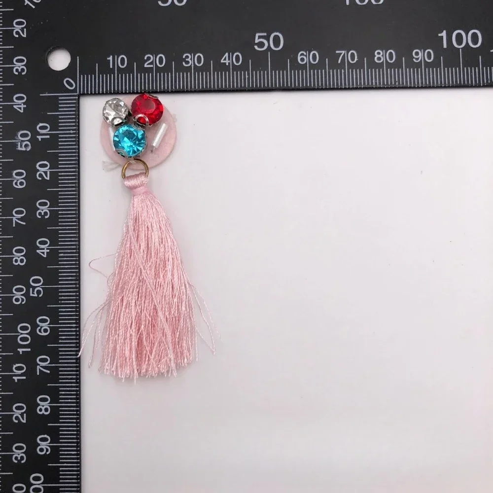1Pcs Rhinestone tassel cloth sticker clothing bag accessories DIY decorations