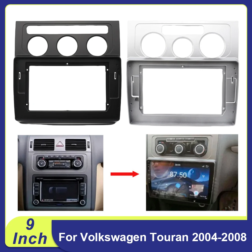 

10.1 Inch Car Radio Fascia Frame For Volkswagen Touran 2004-2008 2DIN Dash Trim Panel Kit Stereo Installation