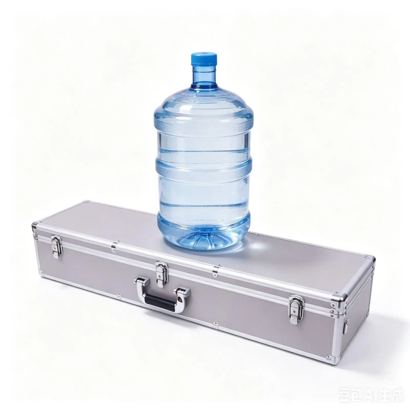 Silver Aluminum Alloy Transport Case with Metal Clasps and Adjustable Strap for Field Equipment