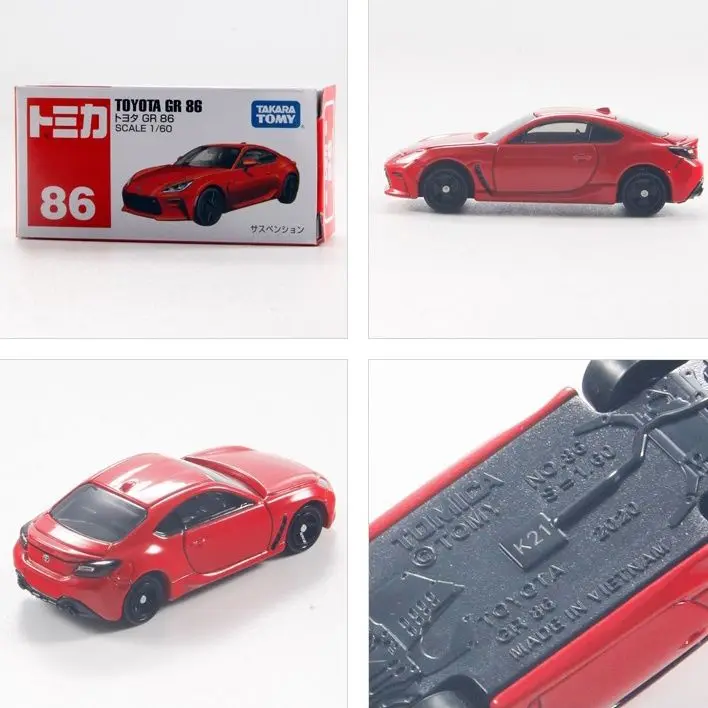 

TAKARA TOMY Diecast Alloy Car Model Toyota 86 Coupe Red White Box 174646 Car toy model ornament, children's gift