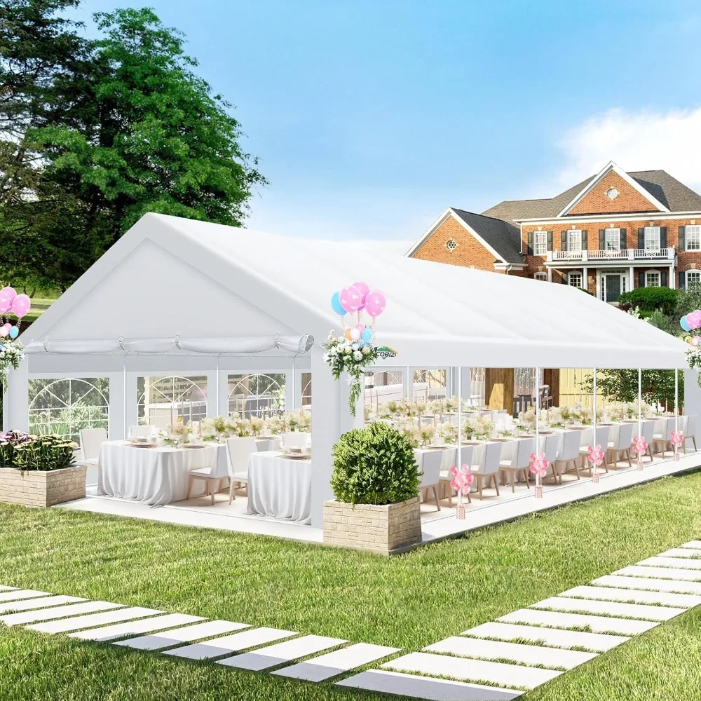 

20x40 Heavy Duty Waterproof Party Tent with 8 Removable Sidewalls & 4 Built-in Sandbag, Outdoor Wedding Large Tent, UV 50+
