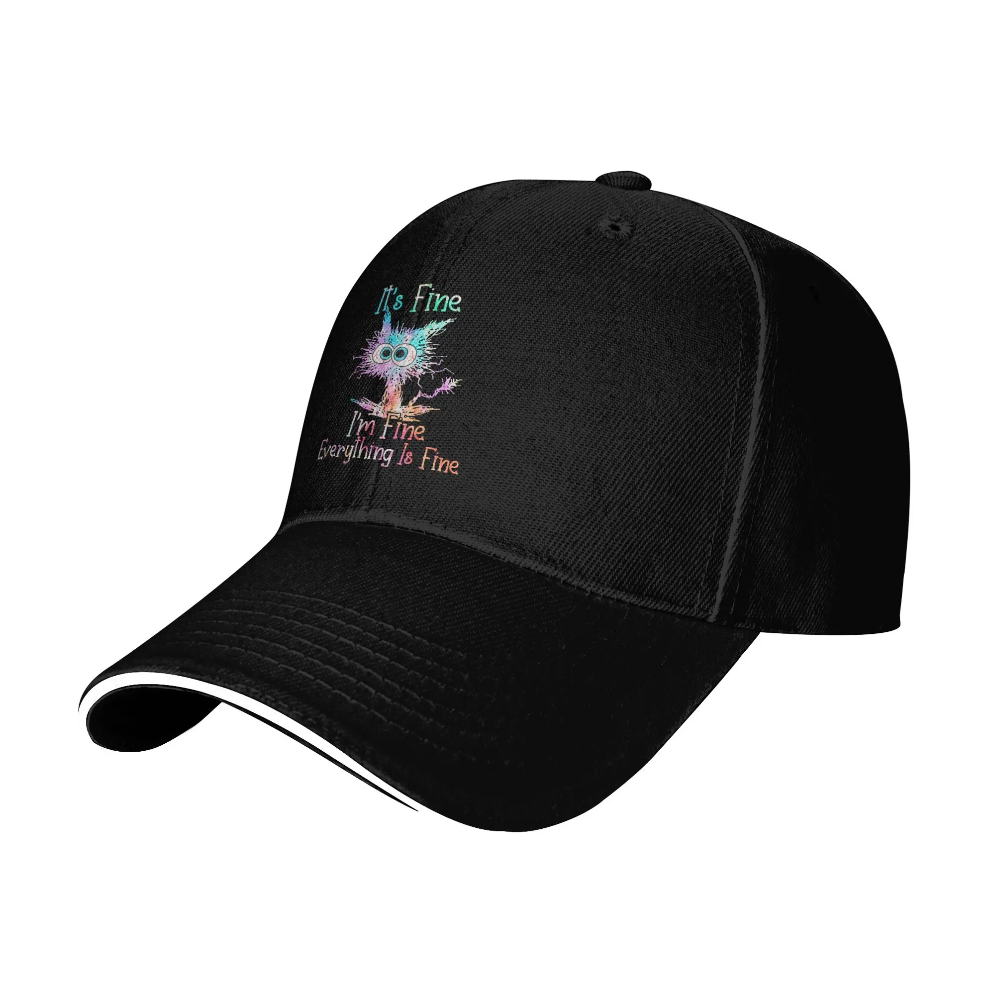 Retro I'm Fine Everything is Fine Senior Mom Class of 2027 Casual Baseball Cap Trucker Hat Summer Unisex-Teens Baseball Caps