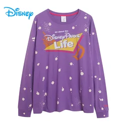 Disney World Disneyland Tshirt Women Casual Tie Dye Pullover Top Tee O Neck Long Sleeve T Shirt Couple Loose Streetwear Unisex