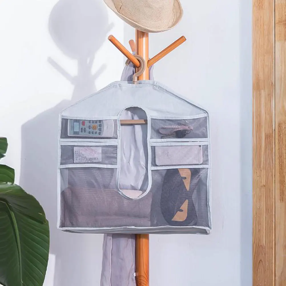 

1pc Oxford Cloth Bag Large Opening Hanging Sock Underwear Organizer Wardrobe Hanging Pouch Bedroom Storage Solution