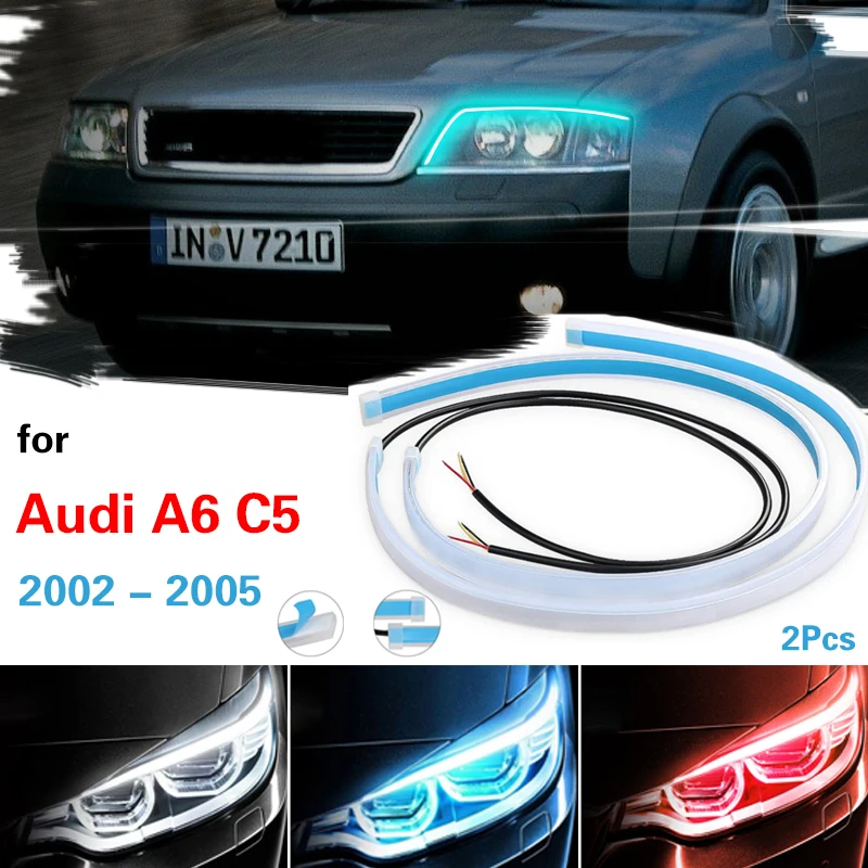 

Headlamp Light Guide Strip Scan LED Running Water Light For Audi A6 2002-2005 Car Decorative Light Streamer Turn Signal Light