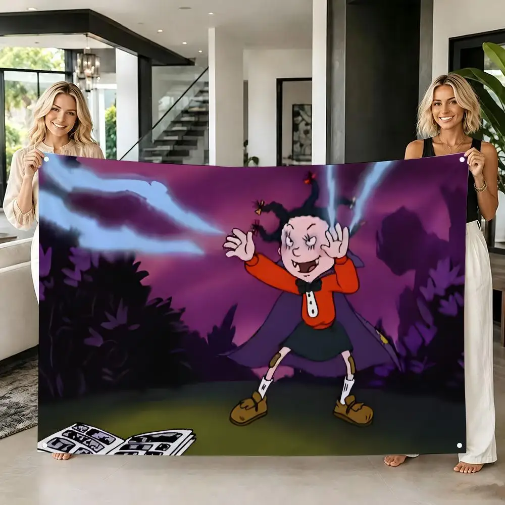 Kids Cartoon M-Mona the Vampire Flags Tapestry Creative Pattern Photo Living Room Wall Art Party Outdoor Decor