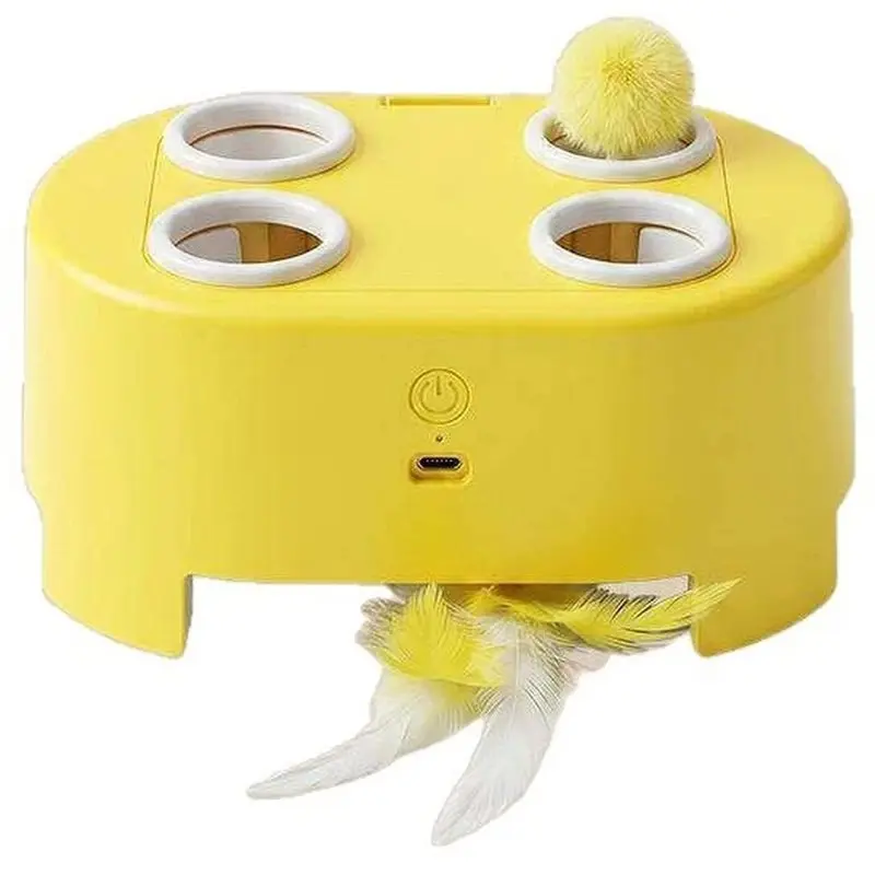 AWAH Electric Whack Mole Cat Automatic -Up Rechargeable Plumage For Cats Interactive Playing