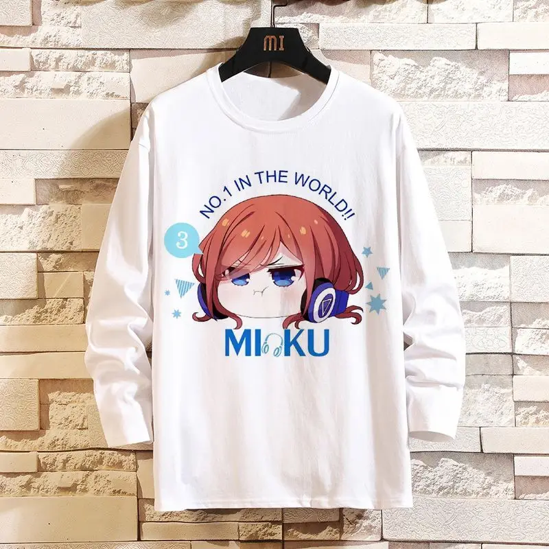 อะนิเมะเกมฮานาโยเมะห้าแฉกเสื้อยืดแขนยาวซันจิวสินค้าทุกเพศเยาวชนเสื้อหลวมเสื้อผ้า