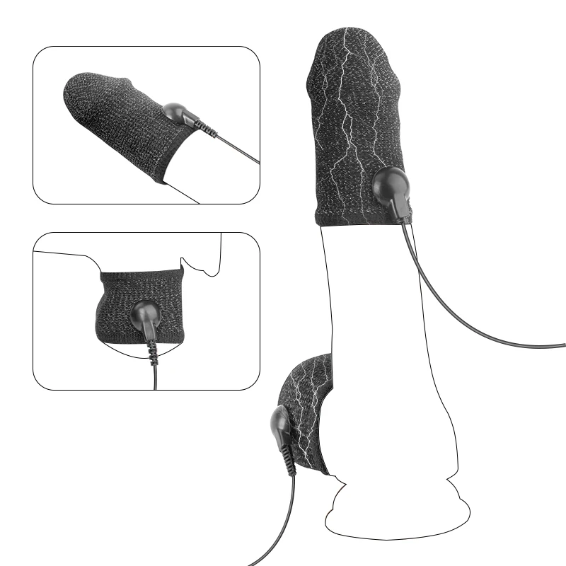 Electric Shock Cock Sleeve Weave Cage Penis Ring BDSM Dick Stimulation Therapy Penis Sleeve Extender Male Masturbation Sex Toys