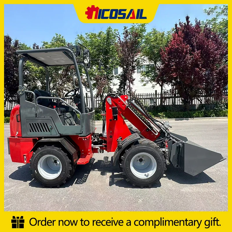 Nicosail Custom 0.8 Ton Telescopic Wheel Loader 4WD Hydrostatic Drive Mini Loader For Construction Farm Yard Material Handling