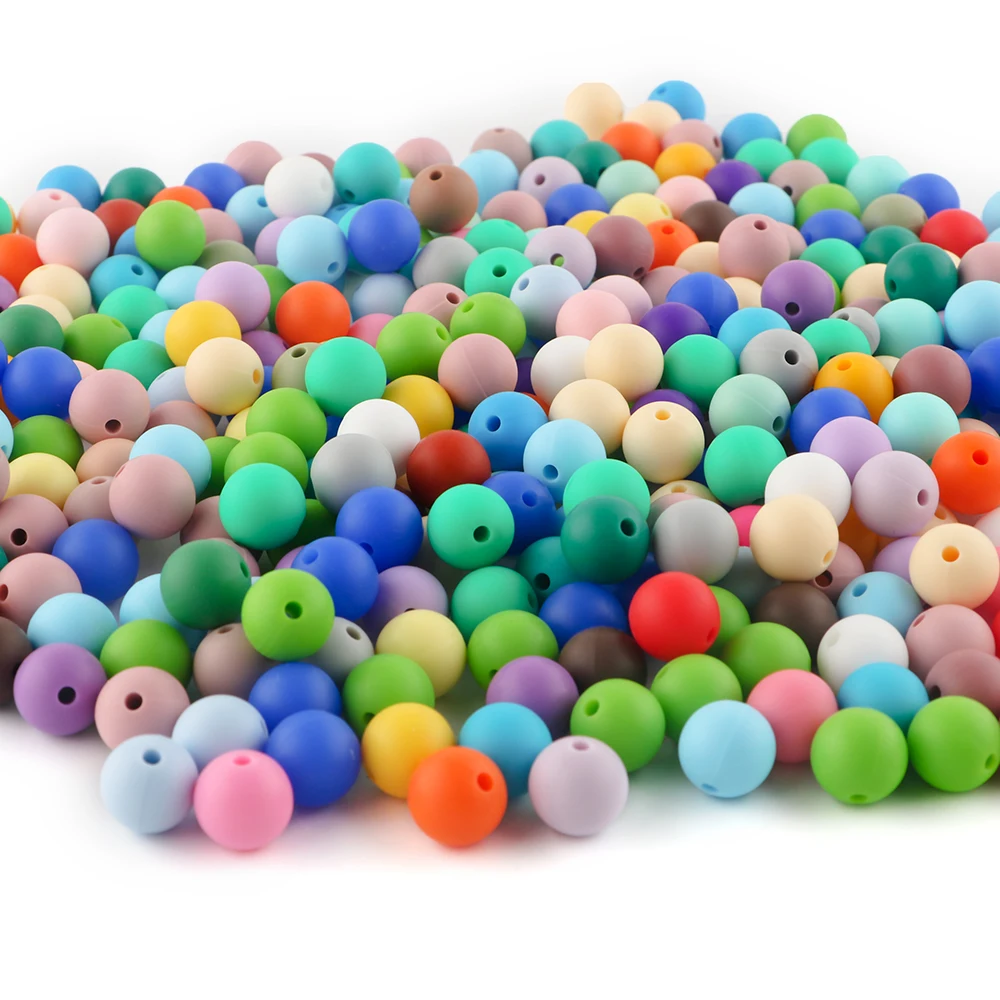Kovict 100pcs Silicone Beads 9mm Round Pearl Beads For Jewelry Making DIY Bracelet Necklace Etc Handmade Products Accessories