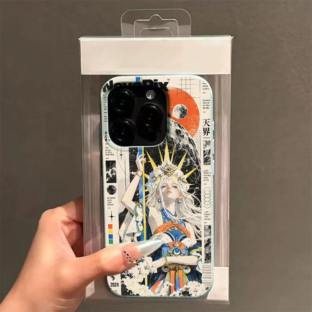 Sun Priestess Anime Girl Print Y2K Phone Case Cool Girl For iPhone 11 Plus Pro 12 13 14 15 16 17 18 Max Air Soft TPU Case
