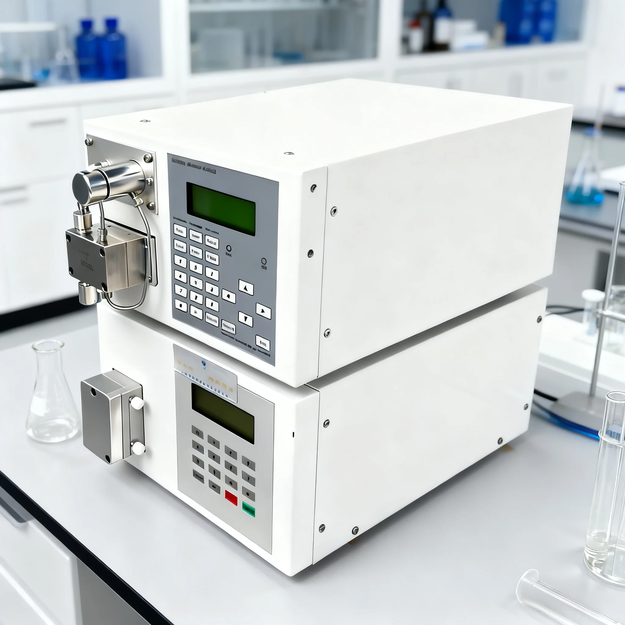 Laboratory testing device, two-unit stackable analyzer, white-box design digital display control scientific instrument
