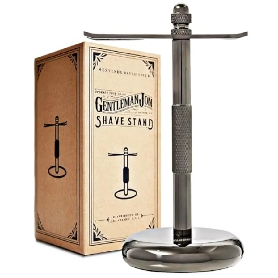 

Shaving Stand for Razor and Brush for Men Heavy Duty Gunmetal Razor and Brush Stand, Weighted Base, Matches Wet Shave Kit and S