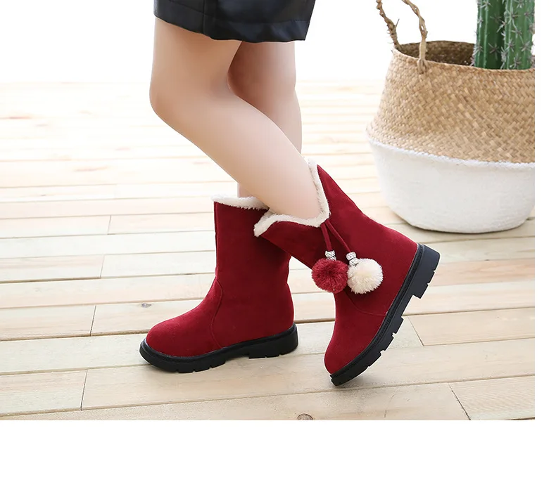 2023 Winter New Girls Boots Warm Cotton Boots Princess Long Children\'S Shoes Kids In The Boots 3 4 5 6 7 8 9 10 11 12 Year Old